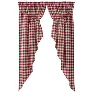 Brylanehome Buffalo Check Swag Pair, Burgundy